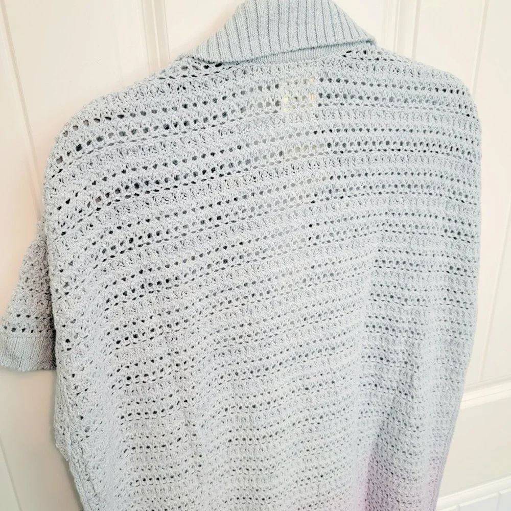Free People Size Medium Ombré Open Stitch Short Sleeve Knit Cardigan NWT $248 - Picture 11 of 12